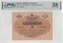 Turkey, Ottoman Empire, 20 Piastres, 1917, AUNC, p97, Cavid / Hüseyin Cahid
PMG 58, V. Mehmed Reşad Period, AH: 4 February 1332, Sign: Cavid / Hüseyi...