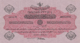 Turkey, Ottoman Empire, 1/2 Lira, 1917, XF, p98, Cavid / Hüseyin Cahid
V. Mehmed Reşad Period, AH: 4 February 1332, Sign: Cavid / Hüseyin Cahid, Ther...