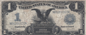 United States of America, 1 Dollar, 1899, VF, p338
Silver Certificate - blue seal, There are pinhole.
Estimate: USD 150 - 300