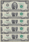 United States of America, 2 Dollars, 1976, UNC, p461, (Total 5 consecutive banknotes)
Low serial
Estimate: USD 50 - 100