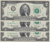United States of America, 2 Dollars, 1976, UNC, p461, REPLACEMENT
(Total 3 consecutive banknotes)
Estimate: USD 25 - 50