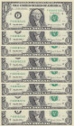 United States of America, 1 Dollar, 1999, UNC, p504, (Total 8 consecutive banknotes)
Low serial
Estimate: USD 50 - 100