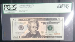 United States of America, 20 Dollars, 2009, UNC, p533
PCGS 64 PPQ, Low Serial Number
Estimate: USD 100 - 200