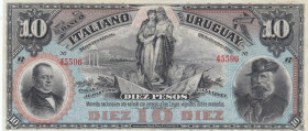 Uruguay, 10 Pesos, 1887, UNC, pS212a
Banco Italiano del Uruguay , Light handling
Estimate: USD 100 - 200