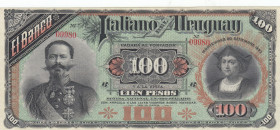 Uruguay, 100 Pesos, 1887, UNC, pS215, REMAINDER
Banco Italiano del Uruguay , There are pinhole.
Estimate: USD 150 - 300