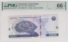 Uzbekistan, 20.000 Som, 2021, UNC, p87a
PMG 66 EPQ, Central Bank
Estimate: USD 30 - 60