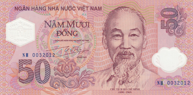 Viet Nam, 50 Dông, 2001, UNC, p118a
Commemorative and Polymer Banknote
Estimat...