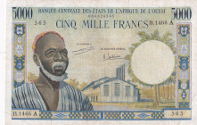 West African States, 5.000 Francs, 1961/1965, VF(+), p104Af
"A'' Ivory Coast, Stained
Estimate: USD 200 - 400