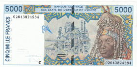 West African States, 5.000 Francs, 2002, UNC(-), 313Cl
"C'' Burkina Faso
Estimate: USD 20 - 40