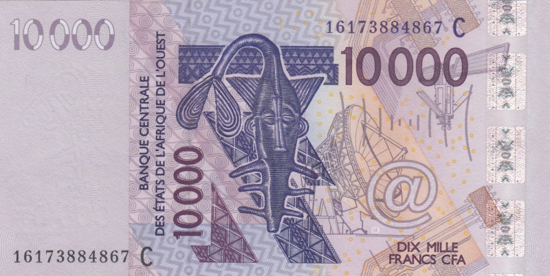 West African States, 10.000 Francs, 2016, AUNC, p318Cp
"C'' Burkina Faso
Estim...