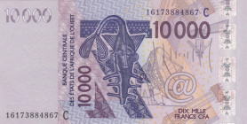 West African States, 10.000 Francs, 2016, AUNC, p318Cp
"C'' Burkina Faso
Estimate: USD 20 - 40