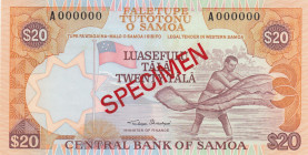 Western Samoa, 20 Tala, 1985, UNC, p28s, SPECIMEN
Estimate: USD 20 - 40