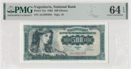Yugoslavia, 500 Dinara, 1963, UNC, p74a
PMG 64 EPQ
Estimate: USD 25 - 50