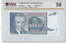 Yugoslavia, 1.000 Dinara, 1991, AUNC, p110
MDC 50
Estimate: USD 20 - 40