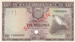 Zambia, 10 Shillings, 1964, UNC, p1s, SPECIMEN
Light stained
Estimate: USD 275 - 550