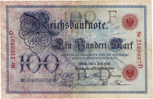 Deutsches Reich bis 1945
Reichsbanknoten und Reichskassenscheine 1874-1914 5 - 1000 Mark Darunter 100 Mark 1.7.1898 Ro. 17 35 Stück. II-IV