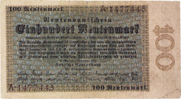 Deutsches Reich bis 1945
Deutsche Rentenbank 1923-1937 100 Rentenmark 1.11.1923. Ro. 159 Selten. IV