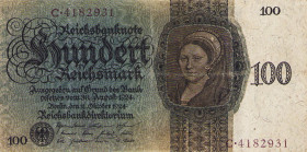 Deutsches Reich bis 1945
Deutsche Reichsbank 1924-1945 50 und 100 Reichsmark 11.10.1924. Ro. 170, 171 a 2 Stück. III-