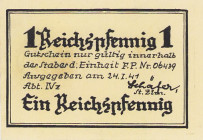 Deutsches Reich bis 1945
Kriegsnotgeld 1 Reichspfennig 24.1.1941. Feldpost. Gutschein gültig innerhalb des Stabes der Einheit F.P. Nr. 06439 Selten. ...