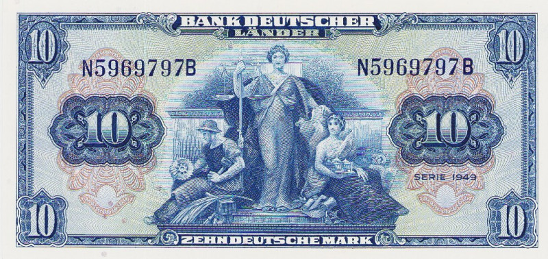 Bundesrepublik Deutschland
Bank deutscher Länder 1948-1949 10 und 20 DM 22.8.19...