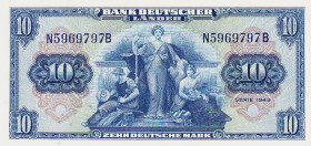 Bundesrepublik Deutschland
Bank deutscher Länder 1948-1949 10 und 20 DM 22.8.1949. Ro. 258, 260 2 Stück. I-III