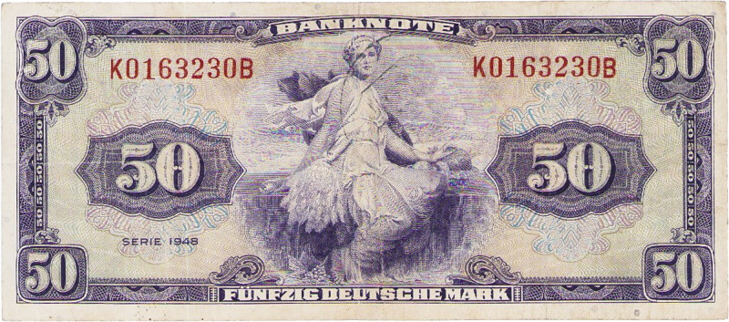 Bundesrepublik Deutschland
Bank deutscher Länder 1948-1949 50 DM 1948. Mit B-St...