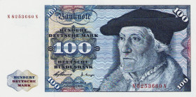 Bundesrepublik Deutschland
Deutsche Bundesbank 1960-1999 5, 10, 20, 50 und 100 DM 2.1.1960. Ro. 262 c, 263 c, 264 a, 265 e, 266 b 5 Stück. II-IV