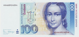 Bundesrepublik Deutschland
Deutsche Bundesbank 1960-1999 10, 50 und 100 DM 2.1.1989. Ro. 292 a- 294 a 3 Stück. I-