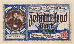 Selbständige oder besetzte deutsche Gebiete
Freie Stadt Danzig 10.000 Mark 26.6.1923. Rosenberg 799 I