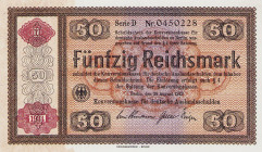 Papiergeldähnliche Wertpapiere und Gutscheine
Konversionskasse für deutsche Auslandsschulden 1933/1934 5 Reichsmark 28.8.1933. Mit Perforation: "Wert...
