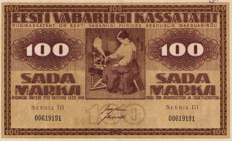 Ausland
Estland 100 Marka 1919. WPM 48c II