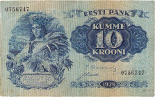 Ausland
Estland 10 Krooni 1928. 5 Krooni 1929 WPM 62, 63 2 Stück. III