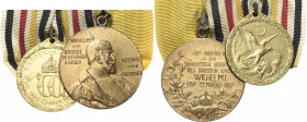 Ordensspangen
Spange mit 2 Auszeichnungen Deutsches Reich - China Denkmünze für Kämpfer. Preußen - Zentenarmedaille 1897 OEK 3150, 196571 Nimmergut 4...