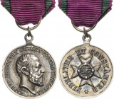 Orden deutscher Länder Sächsische Herzogtümer ab 1826
Miniatur der Silbernen Verdienstmedaille Verliehen 1895/1905. Porträt Alfred Herzog von Sachsen...