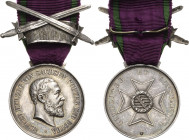 Orden deutscher Länder Sächsische Herzogtümer ab 1826
Silberne Verdienstmedaille mit Schwertspange Verliehen 1895/1905. Porträt Alfred Herzog von Sac...