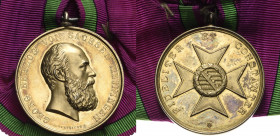 Orden deutscher Länder Sächsische Herzogtümer ab 1826
Goldene Verdienstmedaille Verliehen 1890/1914. Älteres Bildnis Georg, Herzog von Sachsen-Meinin...