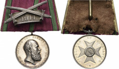 Orden deutscher Länder Sächsische Herzogtümer ab 1826
Silberne Verdienstmedaille mit Schwerterspange "1914" Verliehen 1914. 3. Modell (mit dem ältere...