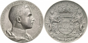 Orden deutscher Länder Sachsen-Coburg und Gotha
Große silberne Herzog - Carl - Eduard - Medaille Verliehen 1905/1920. 1. Klasse. Porträt Carl Eduard ...