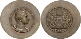 Orden deutscher Länder Sachsen-Coburg und Gotha
Probeabschlag auf Bronze für Miniaturen der Silbernen Verdienstmedaille Verliehen 1905/1911. Porträt ...