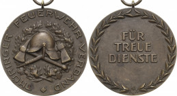 Orden deutscher Länder Thüringen, Freistaat
Feuerwehr-Ehrenzeichen für treue Dienste Bronzemedaille o.J. (gestiftet 1925). 2. Form des Thüringer Feue...
