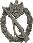 Orden des Dritten Reiches
Infanterie-Sturmabzeichen Verliehen 1939. Ohne Herstellerzeichen, Kriegsmetall (Feinzink) versilbert. 62,0 x 45,0 mm, 28,08...