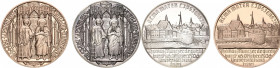 Akademien, Schulen, Universitäten
 Silber- und Kupfermedaille 1989 (H. König) Universität Leipzig. Stadtansicht 1592 / Universitätssiegel. 40 mm, 32,...