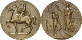 Ausstellungen
 Bronzemedaille 1910 (G. Devreese) Erinnerungsmedaille an die Weltausstelung in Brüssel. Reiter mit Fanfare nach links / Frauengestalt ...