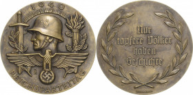 Drittes Reich
 Bronzemedaille 1940 (Richard Klein/Deschler) Reichsparteitag. Kopf eines Soldaten nach links über Reichsadler, zwischen Fackel und Sch...