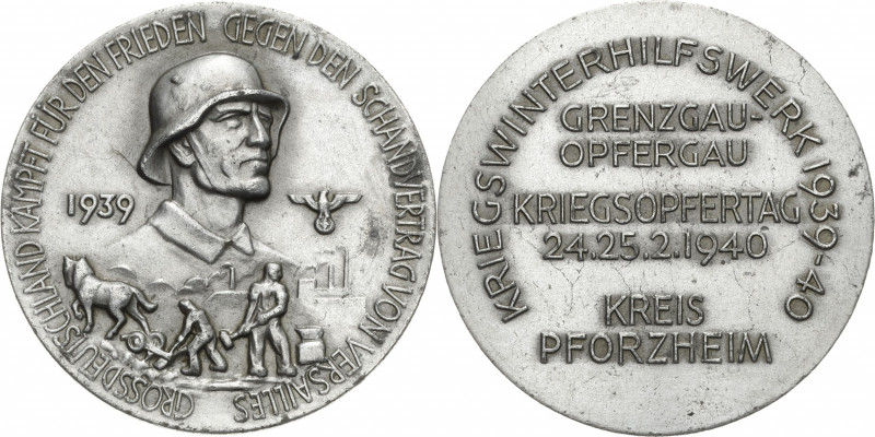 Drittes Reich
 Zinkmedaille 1940 (B. H. Mayer, Pforzheim) Neujahrsmedaille 1939...
