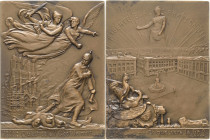 Erster Weltkrieg
 Bronzeplakette 1915 (L. Chavalliaud) Folgen des Krieges. Brennende Kathedrale von Reims, darüber zwei geflügelte Gestalten verfolge...