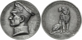 Erster Weltkrieg
 Zinkmedaille 1916 (H. Schwegerle) Auf den in Rumänien gefallenen Prinzen, Heinrich von Bayern. Brustbild nach links / Sitzender Löw...