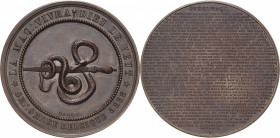 Freimaurer
 Bronzemedaille 1838 (L.J. Hart) Brüsseler Freimaurer gegen Angriffe des Klerus. Schlange beißt in Feile / 41 Zeilen Schrift. 50 mm, 52,52...