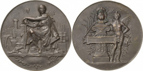 Slg. Joos - Medaillen, Plaketten, Abzeichen der Luftfahrt 1783-1945
 Bronzemedaille o.J. (L.E. Mouchon) Weibliche Figur nach links sitzend zwischen A...