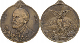 Slg. Joos - Medaillen, Plaketten, Abzeichen der Luftfahrt 1783-1945
 Bronzemedaille 1900 (Mayer & Wilhelm) Tod von Gottlieb Daimler. Brustbild halbli...